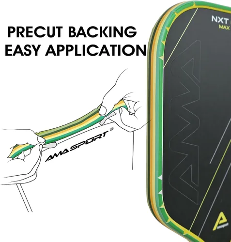 Miniatura 94 de PICKLETECH Cinta de protección de pala de pickleball – Protector de borde de cabeza de paleta – Cinta de protección de borde de raqueta ajuste gris