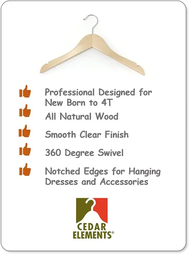 Miniatura 6 de Perchas para niños (madera natural, perchas para bebés/niños pequeños NB-4T)