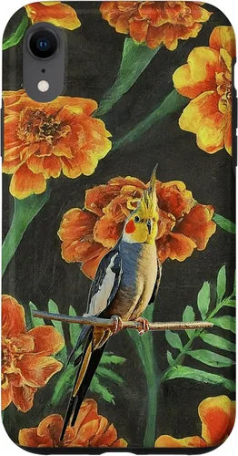 Miniatura 8 de iPhone 14 Pro Cockatiel Orange Yellow Marigolds Vintage Flower Pattern Case