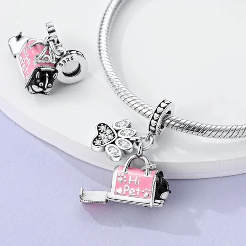 Miniatura 55 de MULA - Dijes de plata de ley 925 para pulseras y collares, colgantes de letras para la familia, cuentas de viaje en avión, dijes de árbol