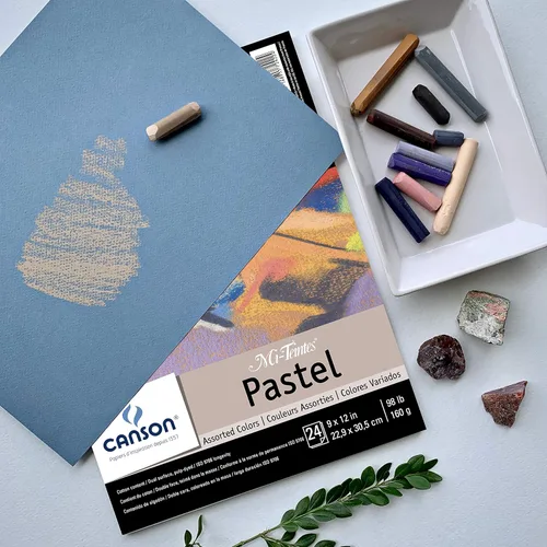 Miniatura 2 de Canson Artist Series Mi-Teintes - Papel pastel, colores surtidos, bloc plegable, 9 x 12 pulgadas, 24 hojas (98 libras/160g) - Papel de artista