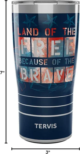 Miniatura 9 de Tervis Vaso aislado de doble pared Home of the Free Because of the Brave Eagle fabricado en Estados Unidos mantiene las bebidas frías y calientes