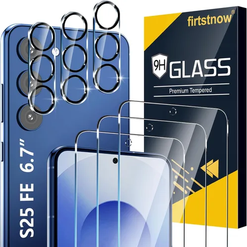 Miniatura 11 de firtstnow Paquete de 3 protectores de pantalla de vidrio para Samsung Galaxy S25 Plus [6.7 pulgadas] + Paquete de 3 protectores para lentes