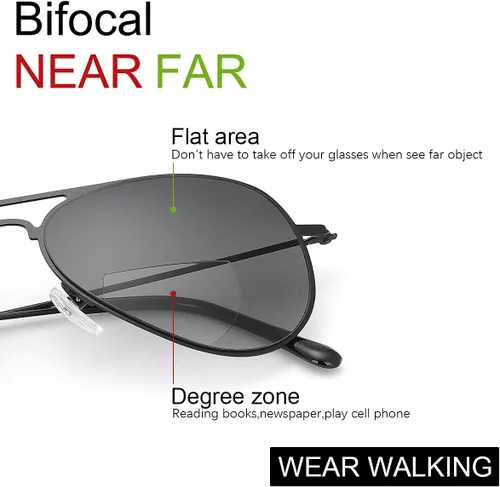 Miniatura 2 de YIMI 2 pares de lentes de lectura bifocales UV400 para deportes al aire libre, para computadora, bloqueo de luz azul, lentes tintados para hombres