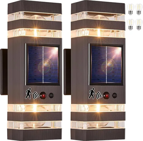 Miniatura 14 de Lámpara de pared con sensor de movimiento para exteriores, luces de porche arriba y abajo, moderna, del atardecer al amanecer, aplique exterior