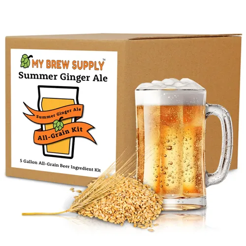 Miniatura 18 de My Brew Supply Kit de elaboración de trigo americano Trigo americano y malta Pilsner Grano de caramelo Kent Goldings & Columbus Pellet Hops