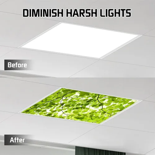 Miniatura 6 de 2 cubiertas de luz fluorescente para luces de techo, cubiertas magnéticas de luz de hojas de primavera con 10 imanes, filtros de luz fluorescentes
