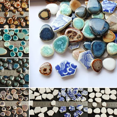 Miniatura 2 de Azulejos de mosaico de 7.05 oz, paquete de azulejos de mosaico de cerámica para decoración del hogar, manualidades, platos, marcos de fotos