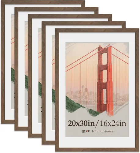 Miniatura 26 de VCK Paquete de 2 portarretratos de 5 x 7, color negro, de madera de alta gama con vidrio templado, para fotos de 4 x 6 con paspartú o 5 x 7 sin