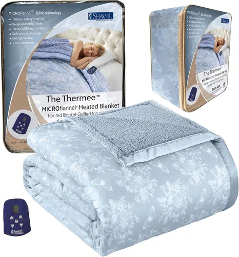 Miniatura 26 de Juego de sábanas Thermee Micro Flannel Shavel Home Products, azul, queen, Blush, Completo
