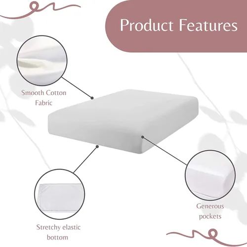 Miniatura 4 de Superity - Sábana bajera ajustable de lujo de calidad de hotel, 100% algodón, ultrasuave, agradable al tacto e hipoalergénica, bolsillo profundo