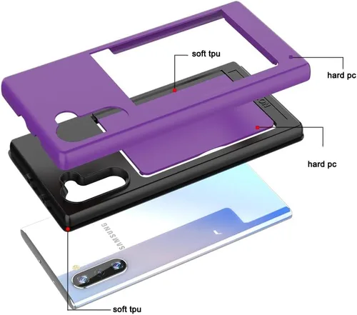 Miniatura 7 de Asuwish Funda para teléfono Samsung Galaxy Note 10 Plus Glaxay Note10+ 5G con protector de pantalla y soporte para tarjeta de crédito híbrido Gaxaly