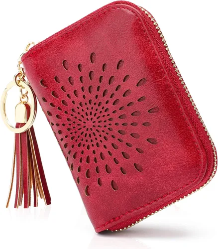 APHISON RFID - Porta tarjeta de crédito con cremallera carteras pequeñas para mujer en cuero estilo girasol para mujer y niña caja de regalo 1927
