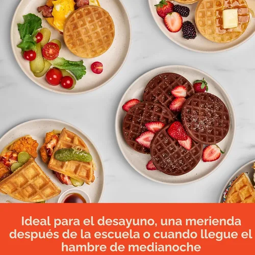 Miniatura 6 de bella Snack-n-Store Mini Waflera, Revestimiento Antiadherente de Cerámica EverGood™, Enrollado de Cable, Luz Indicadora de Listo y Asas de Toque