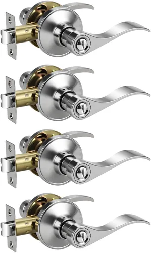 Miniatura 43 de KNOBWELL - Paquete de 2 pomos de puerta de bronce, manijas interiores para puerta de dormitorio y baño, manija de puerta de privacidad sin llave