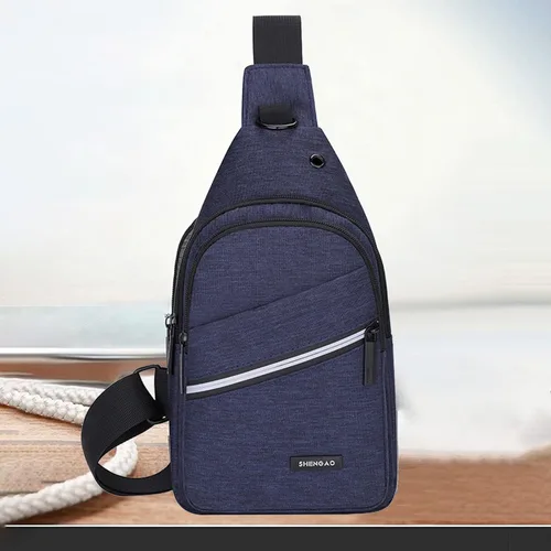 Miniatura 4 de Bolso bandolera para el pecho, hombro resistente al agua, bolso de viaje con una correa para hombres, mujeres y niños con agujero para auriculares