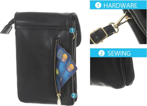 Miniatura 4 de MINICAT - Bolso cruzado para mujer, pequeño, bolsillos espaciosos, para celular, bolsa de mano para mujer