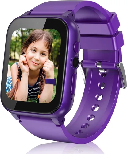 iCHOMKE Reloj inteligente para niños, reloj inteligente para niñas y niños con 26 juegos, grabadora de video y reproductor, calendario podómetro,