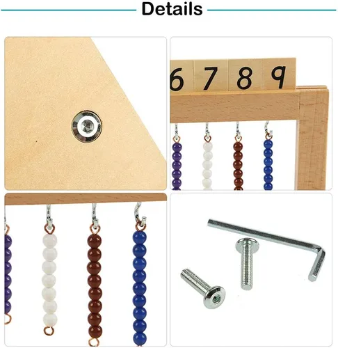 Miniatura 4 de Montessori - Percha para escaleras de cuentas de color con cuentas/percha de cuentas para adolescentes con cuentas, material de aprendizaje
