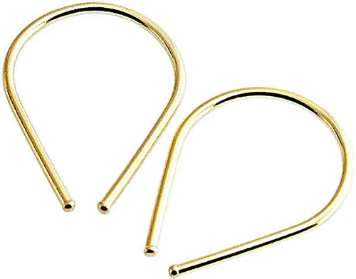 Miniatura 37 de Aretes pequeños de plata de ley 21 GA de 0.472 in con gancho de arco de herradura