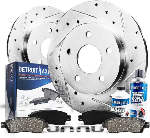Miniatura 27 de Detroit Axle - Kit de freno trasero para Honda Civic CRX Prelude Acura Integra Rotores de freno perforados y ranurados Pastillas de freno