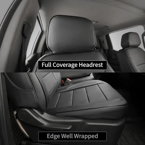Miniatura 4 de EKR Fundas para Asientos Silverado de Ajuste Personalizado para (Cabina Doble) 2014 2015 2016 2017 2018 Chevrolet Silverado 1500 & HD 2500/3500