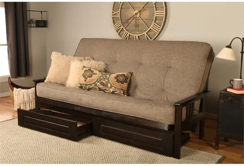 Miniatura 2 de Kodiak Furniture Colchón de futón de 8 pulgadas con resortes interiores de tamaño Queen con cubierta de tela de piedra de línea