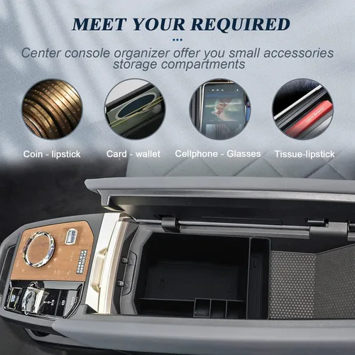 Miniatura 3 de BIBIBO [Actualizado para 2024 2025 2026 BMW iX Accesorios 2023-2026 BMW iX Organizador de Consola Central para 2023-2026 BMW iX (I20) Caja