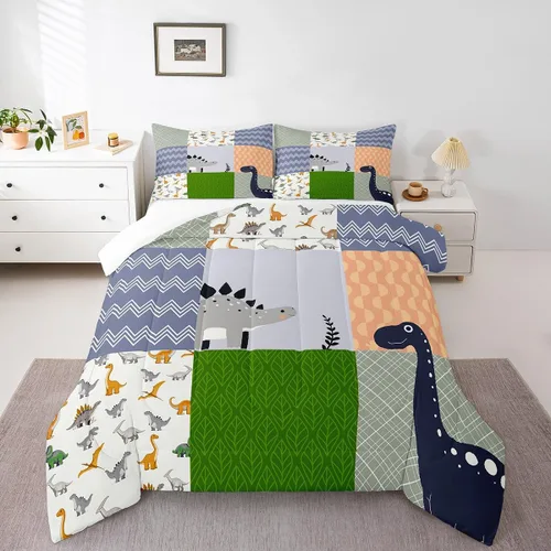 Miniatura 26 de Homewish Lindo juego de edredón de perros, juego de ropa de cama verde para niños, niñas y mujeres, edredón de verano para adultos, juego de edredón