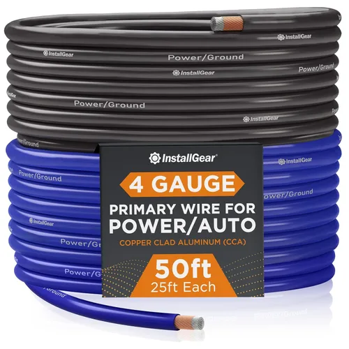 Miniatura 15 de InstallGear Cable de tierra de aluminio recubierto de cobre calibre 1/0 (25 pies) CAA - Cable principal automotriz, cable de alimentación y tierra