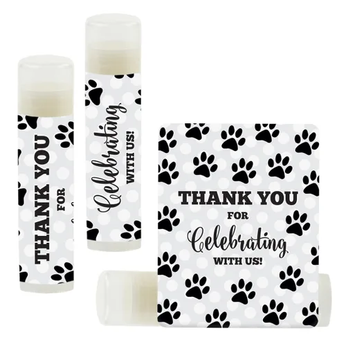 Miniatura 51 de Andaz Press Bálsamo labial para fiesta de cumpleaños, agradecimiento por celebrarnos con nosotros, animales del bosque, zorro y ciervo, paquete