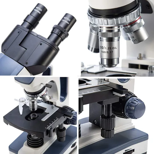 Miniatura 5 de SWIFT SW350B Ampliación 40X-2500X, Cabeza Binocular Siedentopf, Microscopio de Laboratorio Compuesto de Grado de Investigación con Oculares de Campo