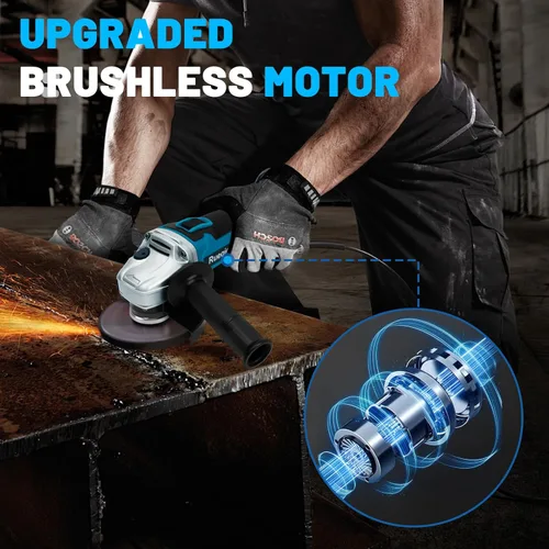 Miniatura 4 de Amoladora Angular Inalámbrica para Batería MAKITA de 18 V, Amoladora sin Escobillas de 4-1/2 Pulgadas, 3 Velocidades Variables para Cortar, Moler