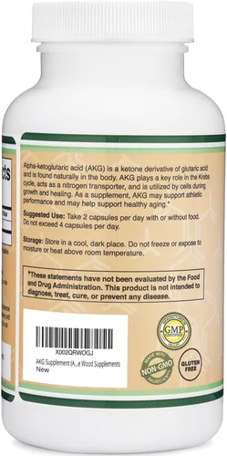 Miniatura 3 de Suplemento AKG (ácido alfa cetoglutárico) 1,000 mg por porción (180 cápsulas) diferente y puede ser más eficaz que AAKG