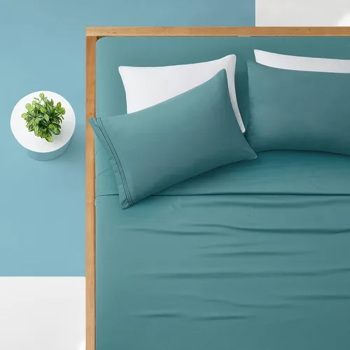 Miniatura 4 de Manyshofu Sábanas de bolsillo extra profundo tamaño King – Sábanas y fundas de almohada de lujo de 1800 hilos – Juego de cama de microfibra