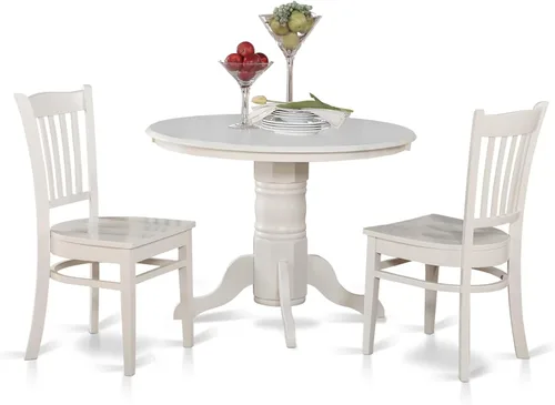 Miniatura 9 de East West Furniture SHGR5-BLK-W - Juego de comedor de 5 piezas para 4 personas, incluye una mesa de cocina redonda con pedestal y 4 sillas