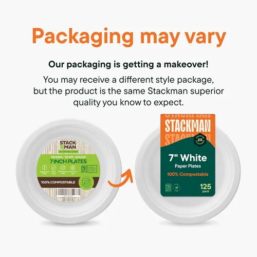 Miniatura 6 de Platos de papel 100 % compostables de 7 pulgadas, 1000 unidades, platos de postre resistentes, bagazo sin blanquear de color blanco natural, platos