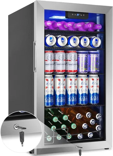 Miniatura 17 de Refrigerador Enfriador de Vinos de 8 Botellas, Refrigerador Pequeño de Vino, Mini Refrigerador de Vino de Encimera con Puerta de Vidrio, Bodegas