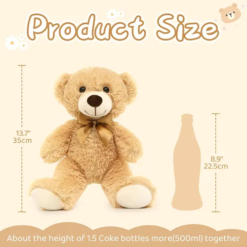 Miniatura 2 de Tezituor Oso de peluche a granel, 5 paquetes, 14 pulgadas, pequeño oso de peluche a granel, centro de mesa de osos de peluche para baby shower, osos