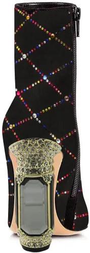 Miniatura 4 de FSJ Botas de tacón alto con punta puntiaguda para mujer, con tacón alto, con cremallera lateral brillante, estilo casual, para uso diario, zapatos