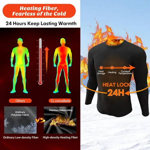 Miniatura 3 de CL convallaira Thermal Compression Shirts for Men, Long Johns Underwear Pant Tops and Bottoms Base Layer