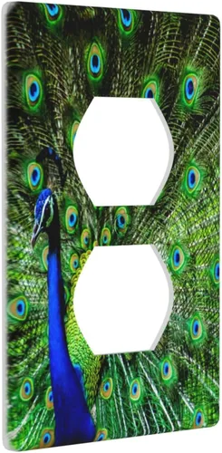 Miniatura 2 de Cubierta decorativa para toma de corriente de pavo real, cubierta de salida de 1 banda, cubierta de placa de interruptor de luz, placas de 1