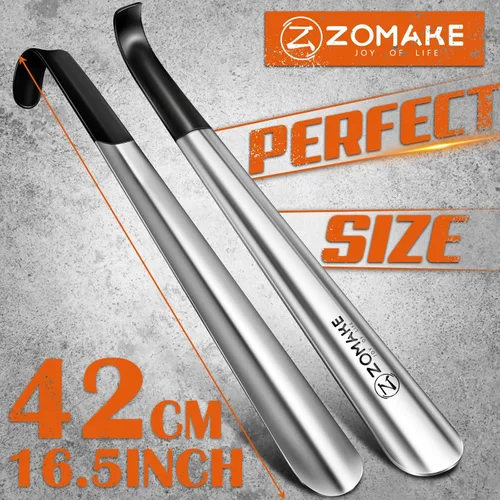 Miniatura 2 de ZOMAKE Calzador de Mango Largo para Personas Mayores Hombres Mujeres, Calzador Largo de Metal para Botas, Ayudador Cuchara de Zapatos de Acero