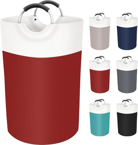 Miniatura 10 de BlissTotes - Cesta de lavandería de 90L, cesta de lavandería independiente, cesta de ropa sucia plegable, tela impermeable con asas de aluminio Azul