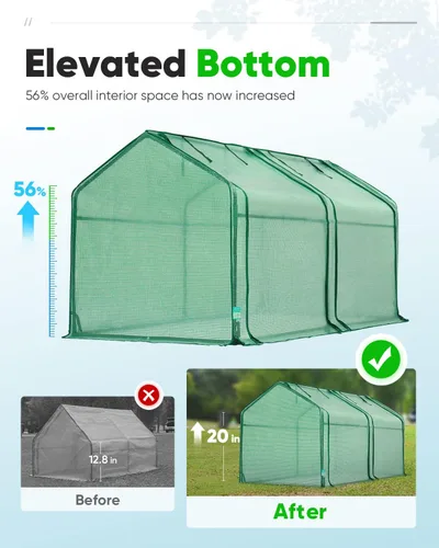 Miniatura 4 de Quictent Mini invernadero portátil de 71 pulgadas de ancho x 36 pulgadas de profundidad x 36 pulgadas de alto, puertas grandes con cremallera, Verde