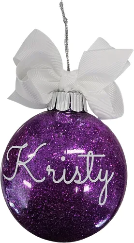 Miniatura 14 de Adorno de Navidad personalizado relleno de purpurina hecho a medida, regalo ideal para fiesta de intercambio de regalos de oficina (Aqua)