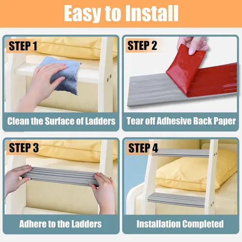 Miniatura 4 de Almohadillas para escalera de litera, protectores de esquina suaves de PVC con adhesivo fuerte, cubierta de escalera para litera para escaleras