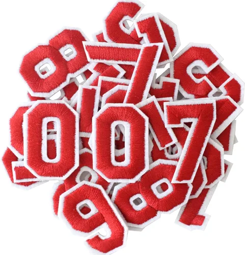 Miniatura 9 de GYGYL - 72 parches de letras y números para planchar, parches de letras blancas del alfabeto bordado de la A a la Z, apliques de números del 0 al 9