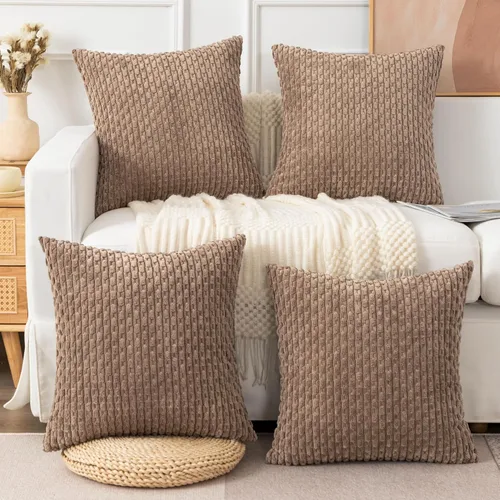 Miniatura 35 de UGASA - Funda de almohada decorativa de pana suave de otoño de 12 x 20 pulgadas, diseño bohemio a rayas, oblonga, para sofá, sala de estar, cama