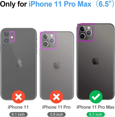 Miniatura 2 de SkyEagle Magsafe - Funda magnética 2 en 1 desmontable para iPhone 11 Pro Max con tarjetero, para mujeres y hombres, piel sintética con bloqueo RFID